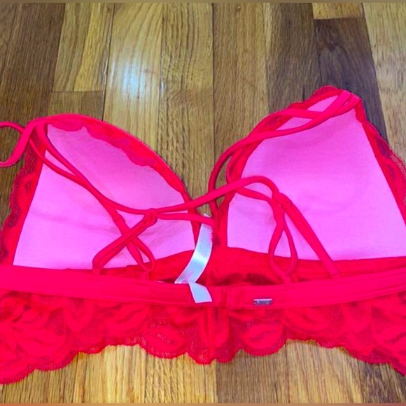 PINK Red and Pink Bralette VS Size Large - Picture 4 of 7